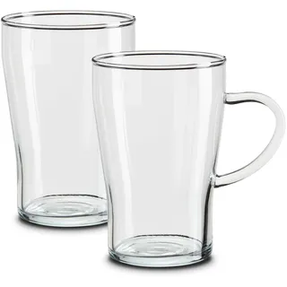 Peill+Putzler Germany 2er Set Teegläser, 300ml Kaffeegläser, Gläser mit Henkel für Kaffee, Latte Macchiato & Tee, spühlmaschinengeeignet ...