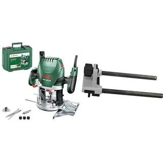 Bosch Accessories Bosch Oberfräse POF 1400 ACE (1400 W; für Holzbearbeitung; 3x Spannzange; Fräser; Parallelanschlag; Absaugadapter) + 1x Parallelführung und Führungsschienenadapter