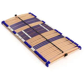 stabiler Lattenrost 100% BUCHE Lattenrahmen - nicht verstellbar, starr - SCHULTERFRÄSUNG, 7 Zonen, 44 Federleisten, Härte-Regulierung, Mittelgurt - FIX COMFORT 44® - fertig montiert (100x200cm)