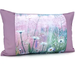 Dekokissen WECKBRODT "Blumenwiese" Gr. 1, lila (mauve, gemustert), B:30cm L:50cm, Bezug: 100% Polyester, Dekokissen_Sitzkissen_Kissenhüllen, Lotus-Effekt, Garten, Blumen, Kissen