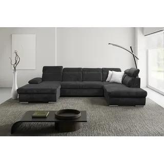 werk2 Eckcouch Polyester U-Form 3-Sitzer Grau