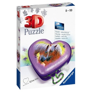 Ravensburger 3D-Puzzle 54 Teile Ravensburger 3D Puzzle Herzschatulle Pferd 11171, 54 Puzzleteile