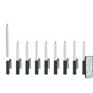 Piffany Copenhagen, Kerzenständer, Uyuni - LED mini taper candle w. green clip - White - 9-pack Remote incl. (UL-30466)