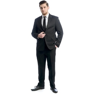 NGB Anzug NGB Herren Anzug Regular-Fit 2-Teilig im eleganten Look schwarz 46