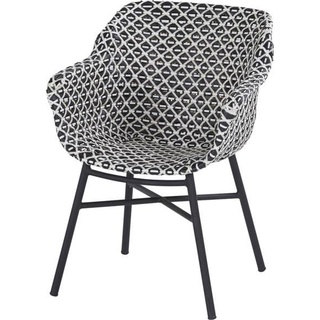 2x Hartman, Gartenstühle, Delphine Dining Chair (without Cushion) Black frame, Nouveaux Rotin White-Black