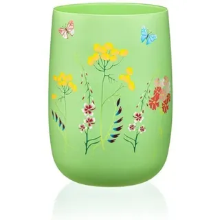 Crystalex Dekovase Kristallvase Herbs Wiesenkräuter Blumenvase Tischvase 180 mm (Einzelteil, 1 St., 1 x Vase), Kristallglas, Bohemia grün
