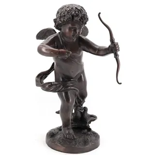Casa Padrino Luxus Bronze Deko Skulptur Engel 46 x 45 x H. 70 cm - Große Bronze Deko Figur - Wohnzimmer Deko - Büro Deko - Deko Accessoires