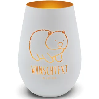 Mr. & Mrs. Panda Gold Windlicht Personalisiert Wombat - Personalisierte Geschenke, Das Leben Ist schön, Spruch, Personalisiertes, Teelicht, Romantisch Mit Gravur, Initialen In, Lustige Sprüche