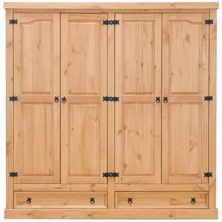 VCM Kleiderschrank New Mexico 194 x 196 x 58 cm Gelaugt/Wachs