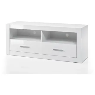 furn.design Carrara TV-Lowboard 150 x 61 cm Weiß Hochglanz Holzwerkstoff