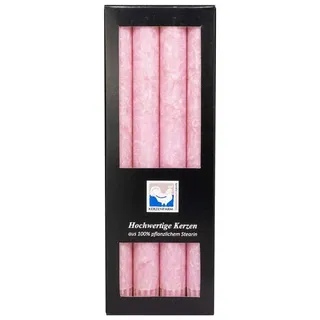 Kerzenfarm Hahn Stearin Stabkerze Set, rosa