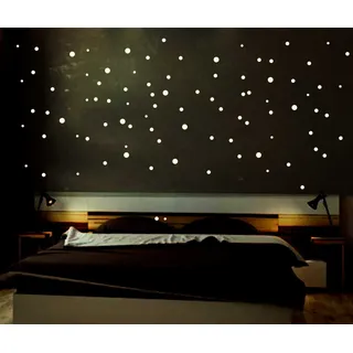 Indigos LSS1 Leuchtpunkte floureszierend für Sternenhimmel, runde Leuchtsterne selbstklebend ideal für Kinderzimmer und Schlafzimmer, 256 Leuchtaufkleber