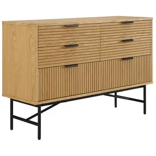 SalesFever Kommode 120 x 80 x 40 cm Beige / Schwarz