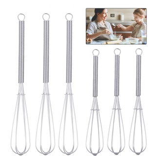 Opopark 6 Stück Profi Plus Schneebesen Set Klein Rührbesen Ballonschneebesen Mini Quirl Edelstahl Kugelschneebesen für Mischen Schlagen Aufschäumen Rühren,13cm und 18cm