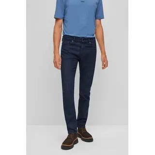 Slim-fit-Jeans BOSS ORANGE "Delaware BC-L-C" Gr. 32, Länge 30, blau (royal) Herren Jeans Slim Fit mit Leder-Badge