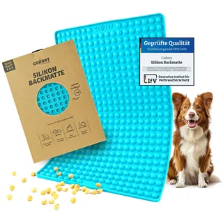 Collory Backmatte Hundekekse für MINI HALBKUGEL (1cm Ø) Leckerlis, Silikon Backform, Backunterlage für Backblech, Diätmatte, Hitzebeständig, Lebensmittelecht & Bpa-frei