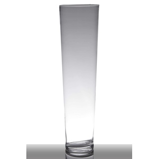 INNA-Glas Bodenvase Glas Lorena, Trichter - rund, klar, 70cm, Ø 19cm - Konische Vase - Standvase