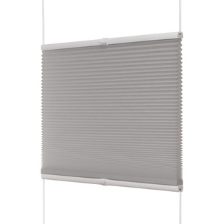 Plissee Plissee ohne Bohren Wabenplissee Faltrollo inkl. Premium Klebeträger, ventanara, transparent grau 65 cm x 220 cm