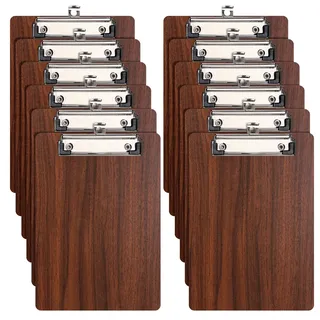 SOYIRI Klemmbrett A5 Holz,12 Stück Klemmbretter mit Metalklemme | Schreibbrett Schreibplatte Clipboard Zwischenablage