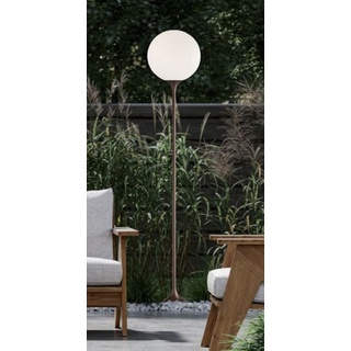 Casa Padrino Luxus Außenstehleuchte Braun / Weiß Ø 30 x H. 160 cm - Elegante Gartenlaterne - Gartenbeleuchtung - Außenbeleuchtung - Luxus Qualität - Made in Italy