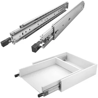 SO-Tech SO-TECH® Auszug Schwerlastauszug 200 kg mit Lock-in/out Einrastfunktion, schwarzer Hebel, VarioSlide KV2-200-H76-L700-EH 711,4 mm grau|schwarz