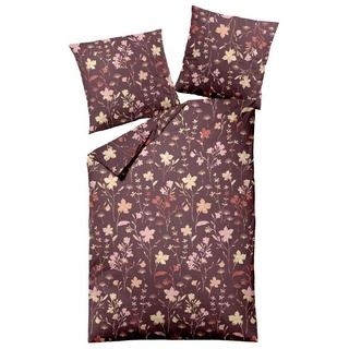 Bettwäsche »Dormisette Edel Biber Bettwäsche 135x200 Blütenzwe«, Dormisette, Edelbiber, 2 teilig lila