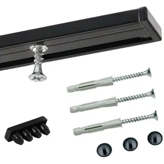 deco-raum Gardinenschiene Minimal 1-läufig Ø 0 mm 350 cm Schwarz