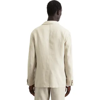 Sakko MARC O'POLO "aus reinem Leinen", Herren, Gr. 48, grau (m707), Obermaterial: 100% Leinen, unifarben, Sakkos Sakko