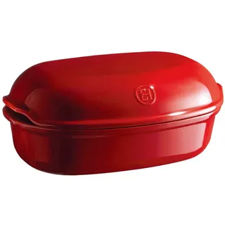 Emile Henry EH345501 Brotbackform, handgefertigt, 34 x 22 x 8,9 cm, Burgunderrot, Backform, Rot