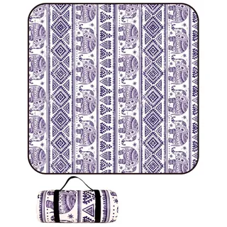 DOTBUY-SHOP Picknickdecke Wasserdicht, Campingdecke Stranddecke Wärmeisoliert Maschinenwaschbar Faltbar Picknickmatte, für Outdoor Strand Campen Wandern Ausflüge (indischer Elefant,150x100cm)