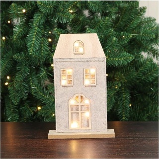Goldbach, Weihnachtsbeleuchtung, Filz-Haus mit LED beige