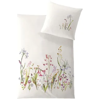 Hefel Fleur Wendebettwäsche Beige 155 x 220 cm + 40 x 80 cm