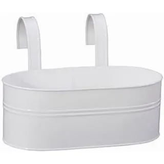 Siena Garden Balkonkasten oval mit Halter 39 x 16,5 x 14,5 cm weiß