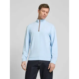 Regular Fit Troyer aus Baumwoll-Mix, Hellblau, XL
