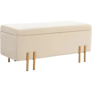 Homcom Truhenbank Samt Beige 100 x 40 x 42 cm