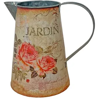 Deko Krug Zink Rosen Zinkkrug Gießkanne Jardin Zinkkanne Vintage-Stil