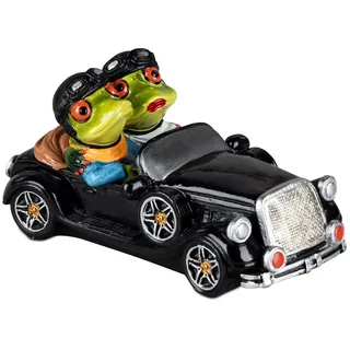 formano Dekofigur Frosch Froschpaar im Flugzeug oder mit Oldtimer aus Froschhausen Deko