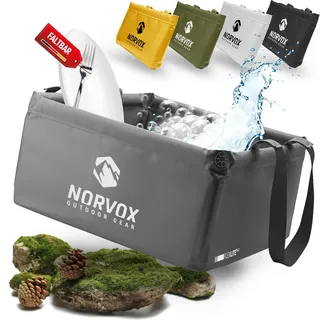 NORVOX Outdoor Faltschüssel - 15L oder 20L – faltbare Schüssel - Universell als Camping Spülschüssel, Waschschüssel, Spülwanne zum Abwaschen oder als faltbarer Eimer