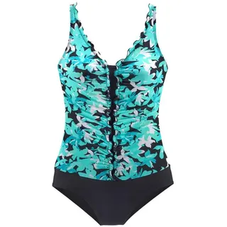 PETITE FLEUR Badeanzug Damen türkis-bedruckt Gr.36 Cup B