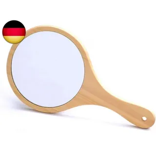 Handspiegel aus Holz, Make-up-Spiegel Damen, Spiegel mit Griff, hängend,