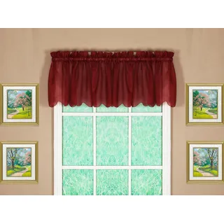 Today's Curtain Emelia Original Voile-Volant, 35,6 cm, Burgunderrot, 152,4 cm B x 35,6 cm L