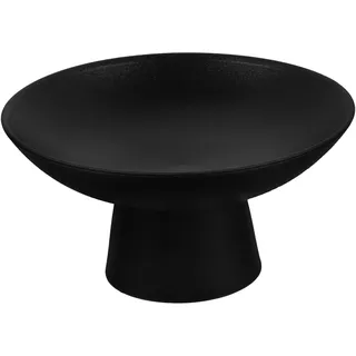 LIGIGWASH Keramik Obstschale mit Fuß Kleine Obstschale für Küche Schwarz zum Servieren von Snacks und Desserts Dekorativ für Zuhause und Party