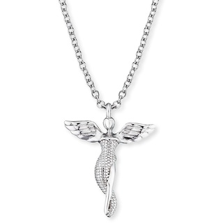 Engelsrufer Damen Halskette aus Sterling Silber mit Engel Anhänger, Karabinerverschluss, in zwei Längen verstellbar, nickelfrei, ERN-LILANGEL