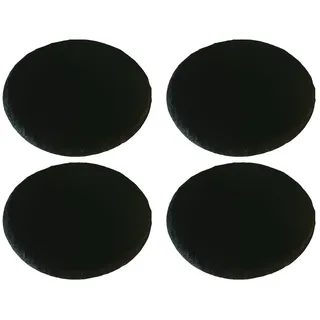 hausleben 4er Set Schieferplatten rund Ø 25 cm – Servierplatten aus Naturstein | Edle Schiefer Teller für Käse, Sushi, Tapas & Deko | Rutschfest, Lebensmittelecht & Stilvoll – Schiefer Untersetzer Set