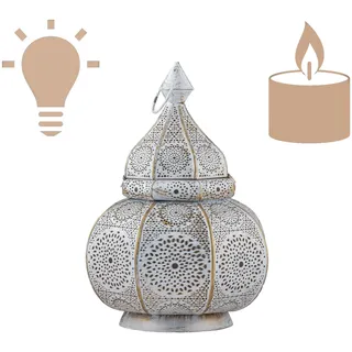 Orientalische Laterne Leuchte Tischlampe Lamisa Weiss