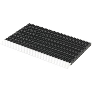 ASTRA Fußmatte außen Super Brush - Türmatte aus Aluminium - Alu Schmutzfangmatte innen - extrem strapazierfähig - rutschfest - nachhaltig - 40x60cm, schwarz