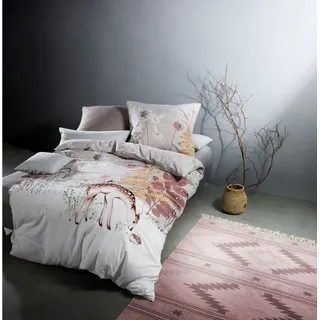 FLEURESSE Aspen Rehe/Bäume Winter Biber beige 155 x 220 cm + 2 x 80 x 80 cm
