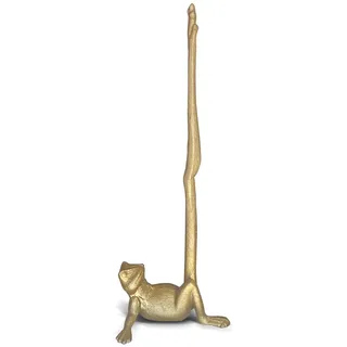 WallCharmers Gold Papierhandtuchhalter, Metall WC oder Küche Papierhalter für Boden oder Arbeitsplatte, Gold Frog
