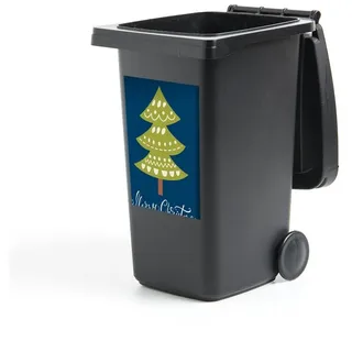 MuchoWow Wandsticker Weihnachtsbaum - Weihnachten - Zitate - Frohe Weihnachten - Tannenbaum (1 St), Mülleimer-aufkleber, Mülltonne, Sticker, Container, Abfalbehälter bunt