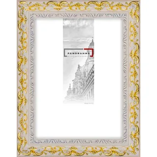 Panorahma Bilderrahmen Panorahma Holz-Bilderrahmen Barock Weiß-Gold-Rot 30x40 cm, 1 Rahmen blau 30x40 cm